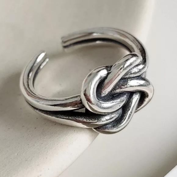 ⚡️Insta knotted lines sterling silver open ring - Picture 2 of 5
